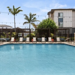 pool area showing reclining seating
